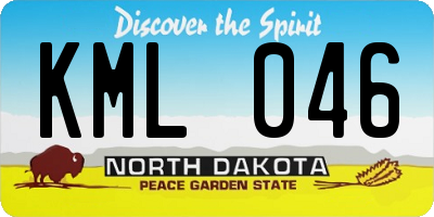 ND license plate KML046
