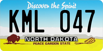 ND license plate KML047