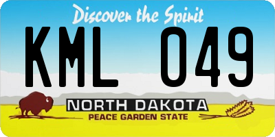 ND license plate KML049