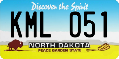 ND license plate KML051