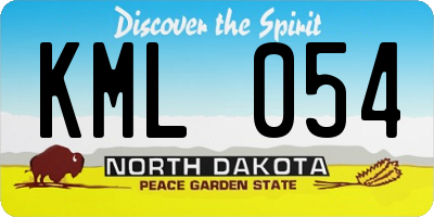 ND license plate KML054