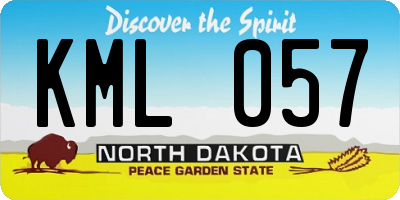 ND license plate KML057