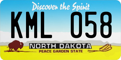 ND license plate KML058