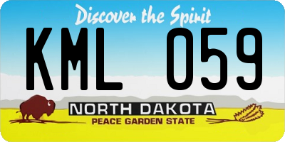 ND license plate KML059