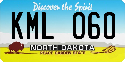 ND license plate KML060