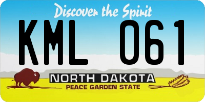 ND license plate KML061