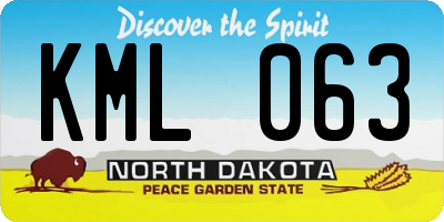 ND license plate KML063