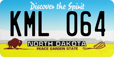 ND license plate KML064