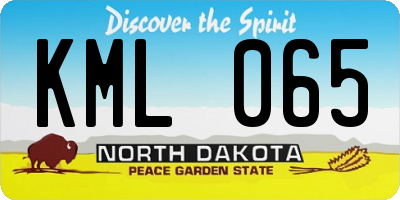 ND license plate KML065