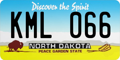 ND license plate KML066