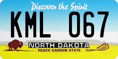 ND license plate KML067