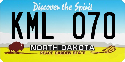ND license plate KML070