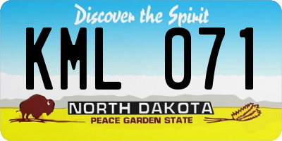 ND license plate KML071