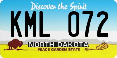 ND license plate KML072