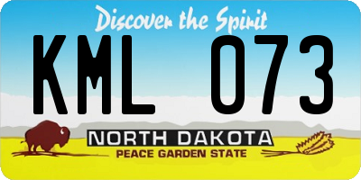 ND license plate KML073