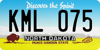 ND license plate KML075