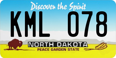 ND license plate KML078