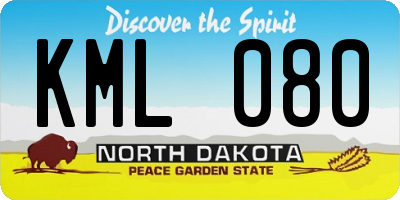 ND license plate KML080
