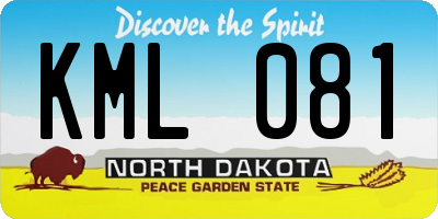 ND license plate KML081