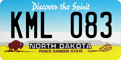 ND license plate KML083