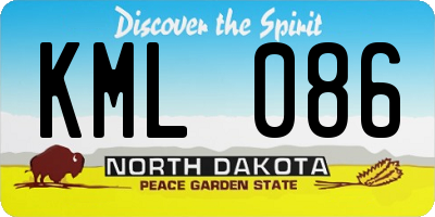 ND license plate KML086