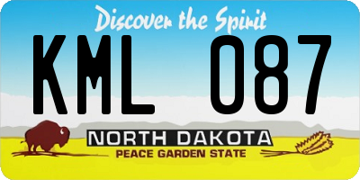 ND license plate KML087