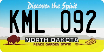ND license plate KML092