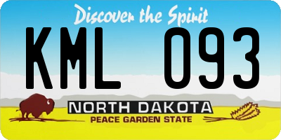 ND license plate KML093