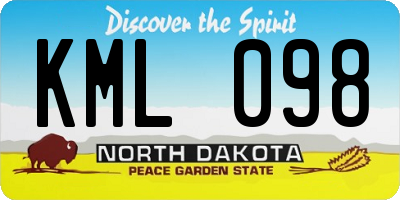 ND license plate KML098