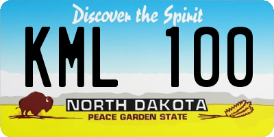 ND license plate KML100