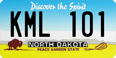 ND license plate KML101