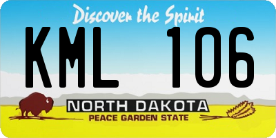 ND license plate KML106