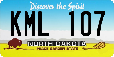 ND license plate KML107