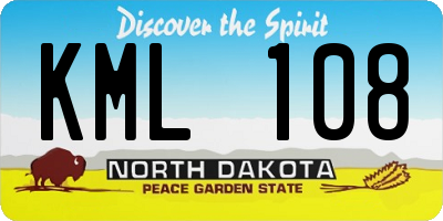 ND license plate KML108