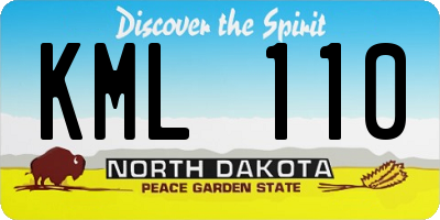 ND license plate KML110