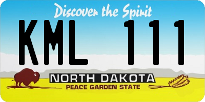 ND license plate KML111