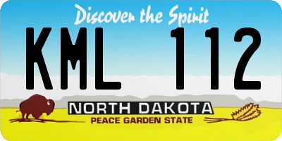 ND license plate KML112