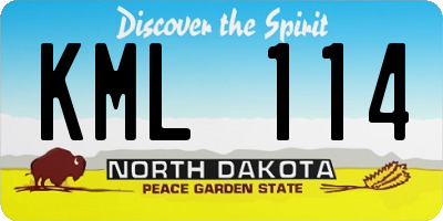 ND license plate KML114