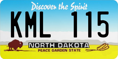 ND license plate KML115