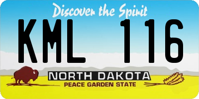 ND license plate KML116