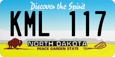 ND license plate KML117