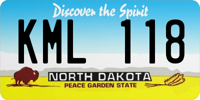 ND license plate KML118