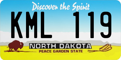 ND license plate KML119
