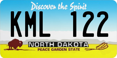 ND license plate KML122