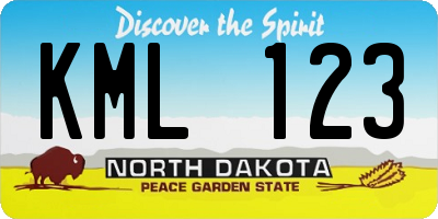 ND license plate KML123