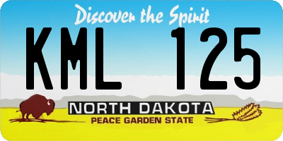 ND license plate KML125