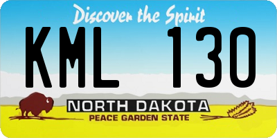 ND license plate KML130