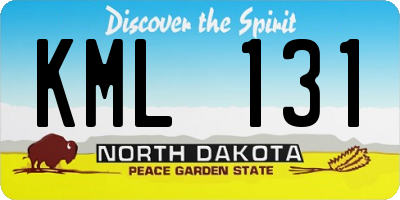 ND license plate KML131
