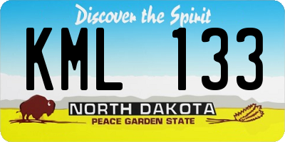 ND license plate KML133
