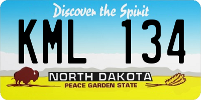 ND license plate KML134